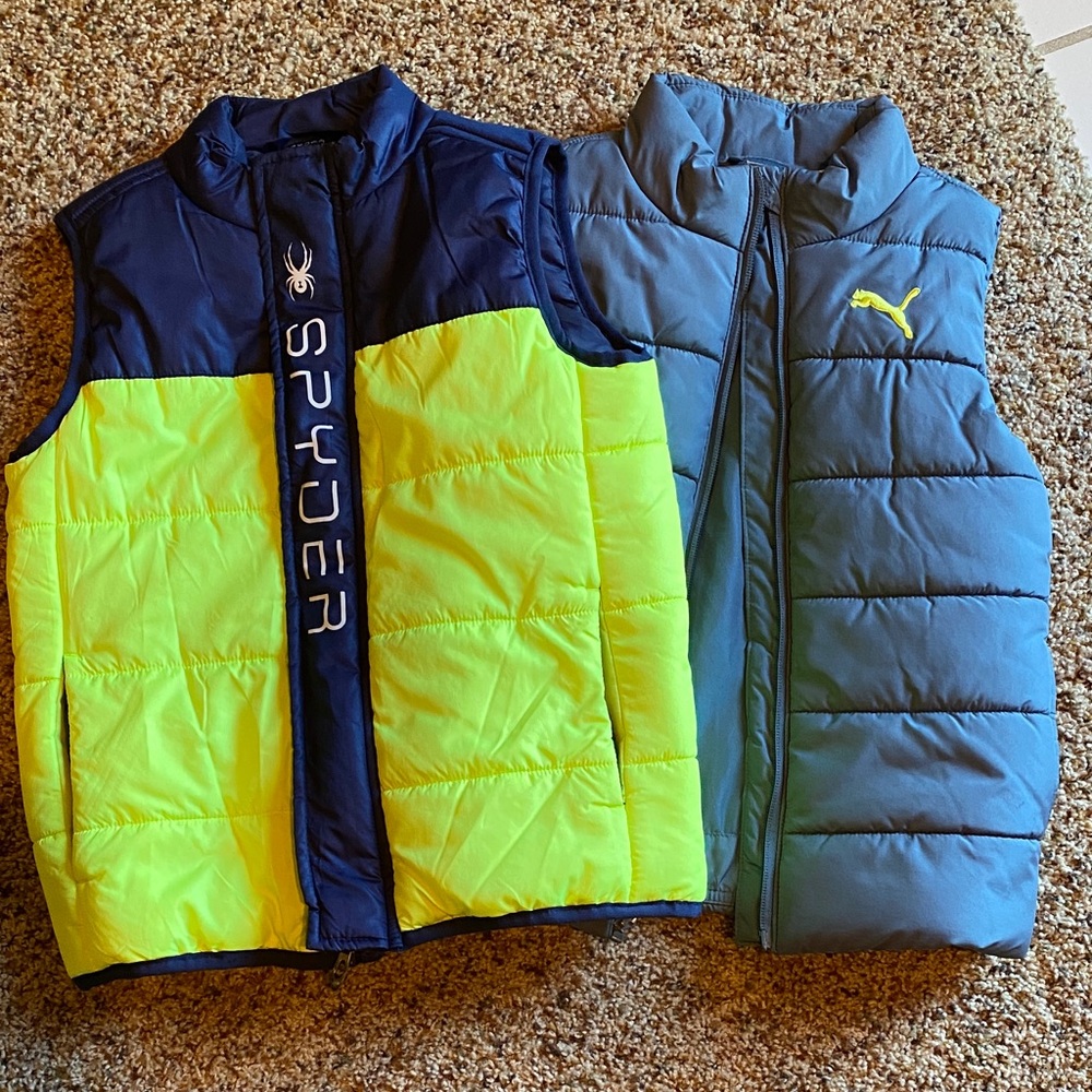 Kids Puffer Vest lot of 2 Spyder Puma Size 6